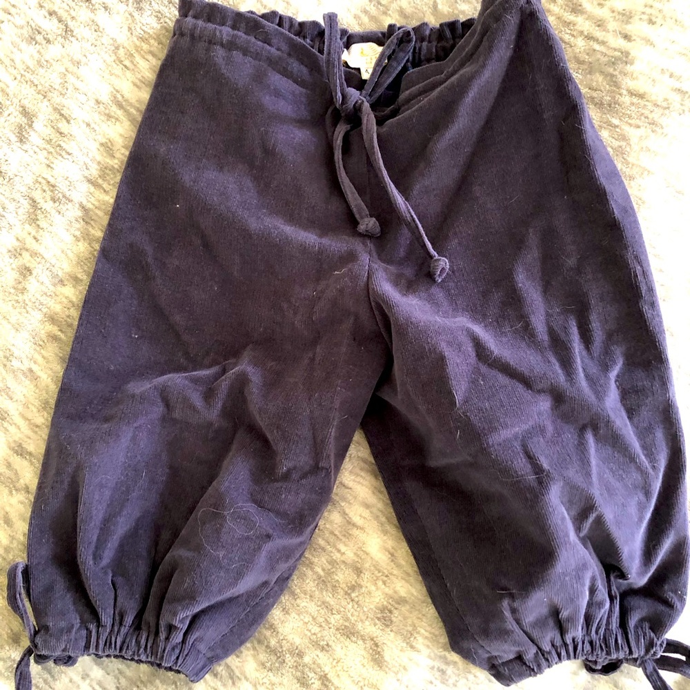 Baghere-Paris, child size 4, purple corduroy pantaloons ties ankles,waist